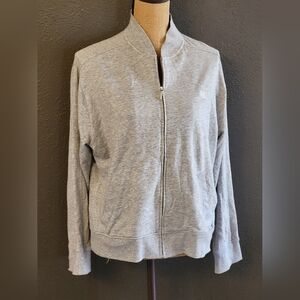 Ralph Lauren Large Gray Cotton-blend Lightweight Zippered Jacket